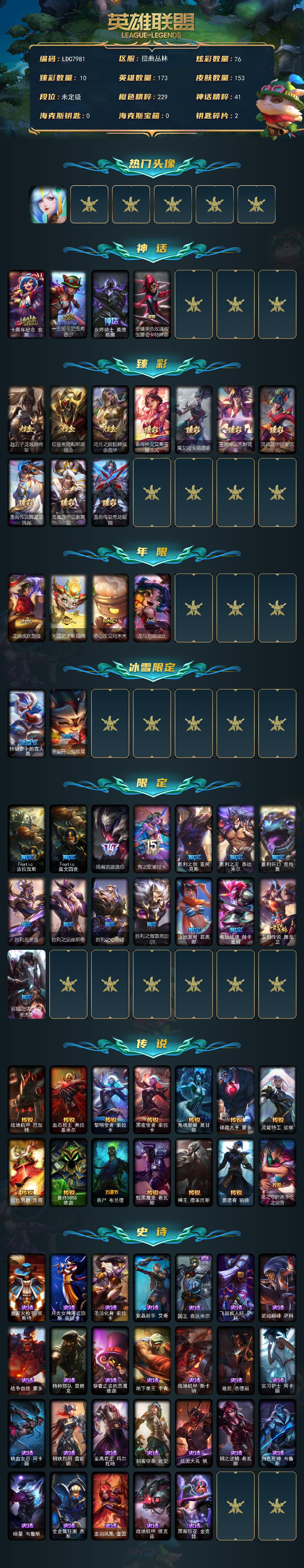 LOLEY461618英雄联盟账号详情图2